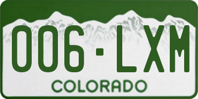 CO license plate 006LXM