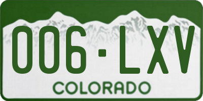 CO license plate 006LXV