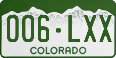 CO license plate 006LXX