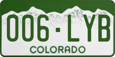 CO license plate 006LYB