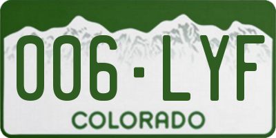 CO license plate 006LYF