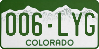 CO license plate 006LYG