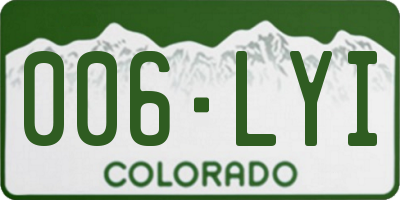 CO license plate 006LYI