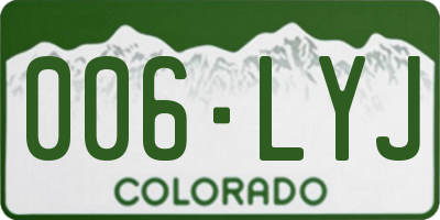 CO license plate 006LYJ
