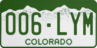 CO license plate 006LYM