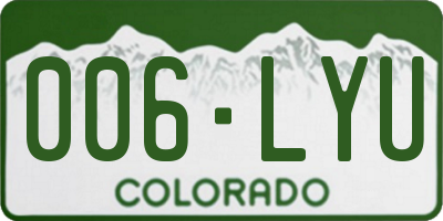 CO license plate 006LYU