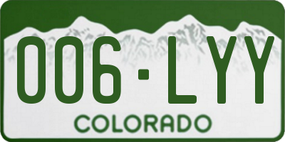 CO license plate 006LYY