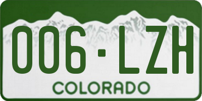 CO license plate 006LZH