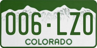 CO license plate 006LZO
