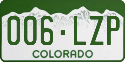 CO license plate 006LZP