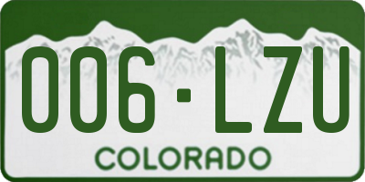 CO license plate 006LZU