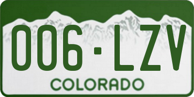 CO license plate 006LZV