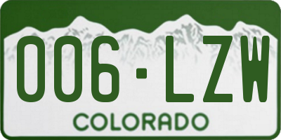 CO license plate 006LZW