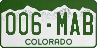 CO license plate 006MAB