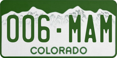 CO license plate 006MAM