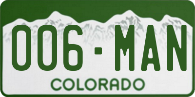 CO license plate 006MAN