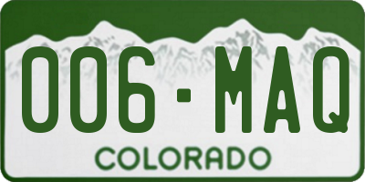CO license plate 006MAQ