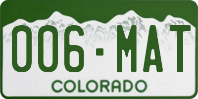 CO license plate 006MAT