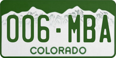 CO license plate 006MBA