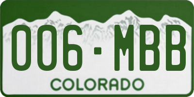 CO license plate 006MBB