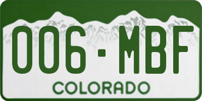 CO license plate 006MBF