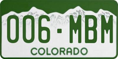 CO license plate 006MBM