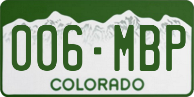 CO license plate 006MBP