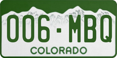 CO license plate 006MBQ