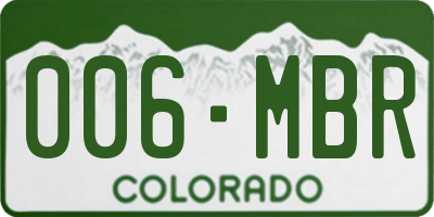 CO license plate 006MBR