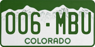 CO license plate 006MBU