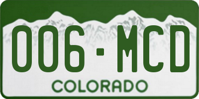 CO license plate 006MCD
