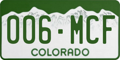 CO license plate 006MCF
