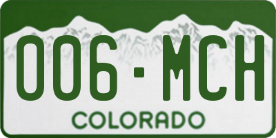 CO license plate 006MCH