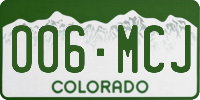 CO license plate 006MCJ