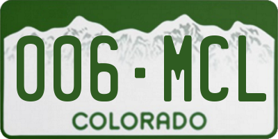 CO license plate 006MCL