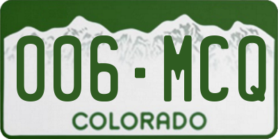 CO license plate 006MCQ