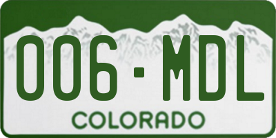 CO license plate 006MDL