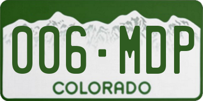 CO license plate 006MDP