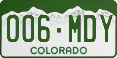 CO license plate 006MDY