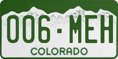 CO license plate 006MEH