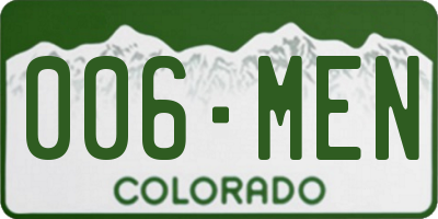 CO license plate 006MEN