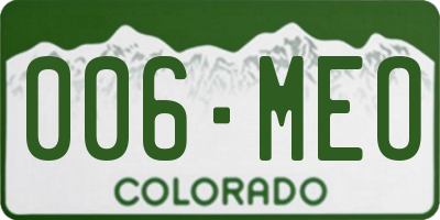 CO license plate 006MEO