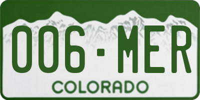 CO license plate 006MER