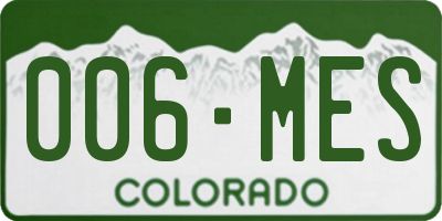 CO license plate 006MES