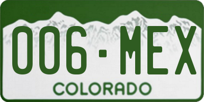 CO license plate 006MEX