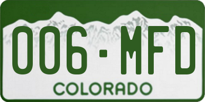 CO license plate 006MFD