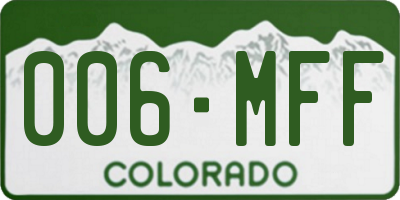 CO license plate 006MFF