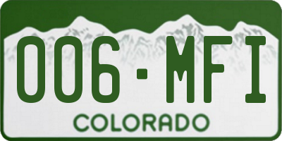 CO license plate 006MFI