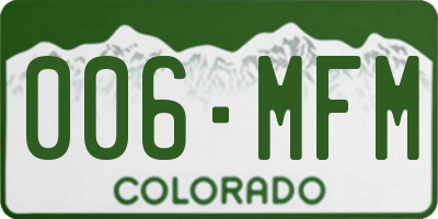 CO license plate 006MFM