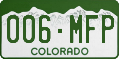 CO license plate 006MFP